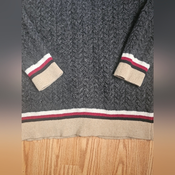 Sandro - Logo Letterman’s Charcoal and Tan Cardigan - Picture 10 of 10